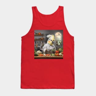 Cockatiel calopsitte bird oiseau IA Cooking Kitchen Tank Top